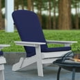 thumbnail image 4 of Emma + Oliver Set of Two All-Weather Poly Resin Folding Adirondack Chairs for Indoor/Outdoor Use in White with Blue Cushions, 4 of 15