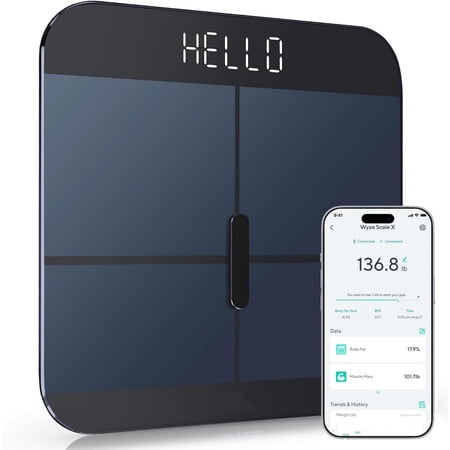 Digital Bathroom Scale for Body Weight, BMI, Body Fat, Muscle Mass, Heart Rate Monitor | Sync with Health Apps | Body Composition Analyzer for People, Baby & Pet, 400 lbs (Navy)