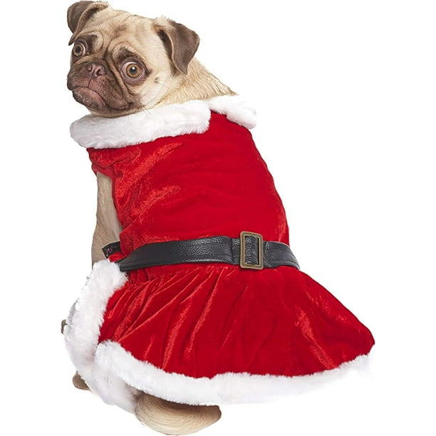 nipocaio Dog Cat Pet Xmas Holiday Christmas Mrs Claus and Santa Claus Winter Dress S Walmart
