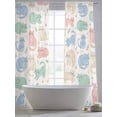 thumbnail image 4 of Cartoon Cats Sheer Curtains 2 Panels Set Pink Blue Green Cat Animals Abstract Beige Sheer Window Curtains Light Filtering Rod Pocket Voile Drapes for Bedroom Living Room 52"X108", 4 of 8