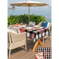 thumbnail image 4 of Outdoor Tablecloth with Umbrella Hole and Zipper, Red Black Santa Christmas Rectangle Table Cloth 60x84 Inch Waterproof Tablecloth, Plaid Xmas Snowflake Winter Farmhouse Picnic Table Cover for Patio, 4 of 7