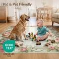 thumbnail image 4 of ODIKA 4'x6' Ultra-Soft Area Rug, Coquette Bow Floral With Delicate Ribbon Bouquet Trellis Border None Washable, Bare feet friendly, Silk-Touch for Bedroom Home office, 4 of 7