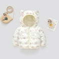 thumbnail image 4 of Godderr 1-7Y Baby Boys Girls Winter Coats with Hoods Light Puffer Down Jacket Outwear Down Jackets Coats Warm Coat Baby Printing Long Sleeve Zip Down Cotton Jacket, 4 of 5