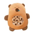 thumbnail image 4 of Animal de Peluche Strade Fareast Limited Capybara con mini muñecas Almohada para tirar Bolsa de bocadillos de dibujos animados abrazable Marrón, 4 of 8