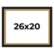 26x20 Frame Gold Real Wood Picture Frame Width 2.25 Inches | Interior Frame Depth 0.5 Inches |