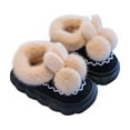 thumbnail image 2 of THDHVS Toddler Slippers,Slippers for Girls,Kids Closed-Back Slippers with Plush Interior and Slip-Resistant Outsole Providing Warmth and Safety At Home Black 1-2 Years, 2 of 3