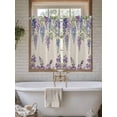thumbnail image 4 of Purple Flowers 2 Panel Kitchen Curtains for Windows, Weeping Spring Floral Rustic Pastoral Bathroom Privacy Curtain, Home Décor Window Treatment for Bedroom/Living Room 55"x45", 4 of 6