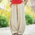 thumbnail image 3 of Cotton Linen Style Bloomers Wide Leg Pants, 3 of 30