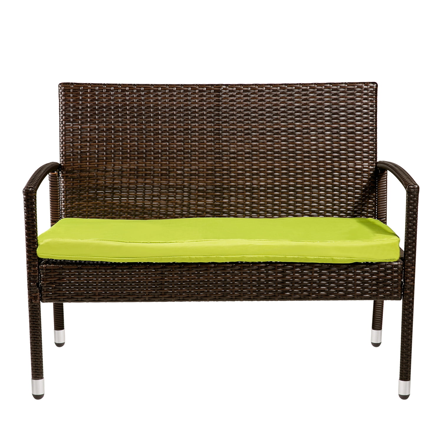 Kepooman 4 Piece Patio Ratten Dining Set, Outdoor Sofa Seating Group with Cushions - Green Kepooman 4 Piece Patio Ratten Dining Set, Outdoor Sofa Seating Group with Cushions - Green