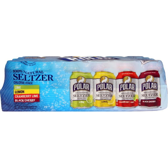 Polar Sparkling Water, 12 Fl Oz, 24 Count Cans