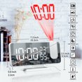 thumbnail image 6 of Alarm Clock - Projection Alarm Clock for Bedroom Ceiling, 7.4" Digital Radio Alarm Clock with Projector, Dual Loud Alarm Clock with USB Port, 4 Dimmer, Snooze, 180° Rotable, Plug-in, 12/24H DST, 6 of 7