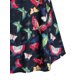 thumbnail image 4 of Plus tamaño de impresión de la mariposa de la tela escocesa camiseta Rosegal Camisetas tallas grandes, 4 of 5