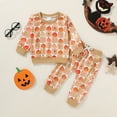 thumbnail image 2 of Younger Tree Baby Halloween Clothes Outfits Toddler Boy Girl Cute Pumpkin Crew Neck Long Sleeve Sweatshirt Tops Pants Set for 18-24 Months, 2 of 7