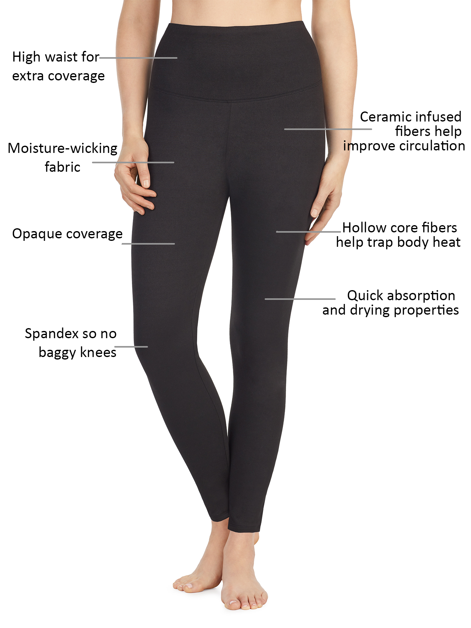 ClimateRight by Cuddl Duds Women's and Women's Plus Far Infrared Warm Long Underwear Legging - image 5 of 5