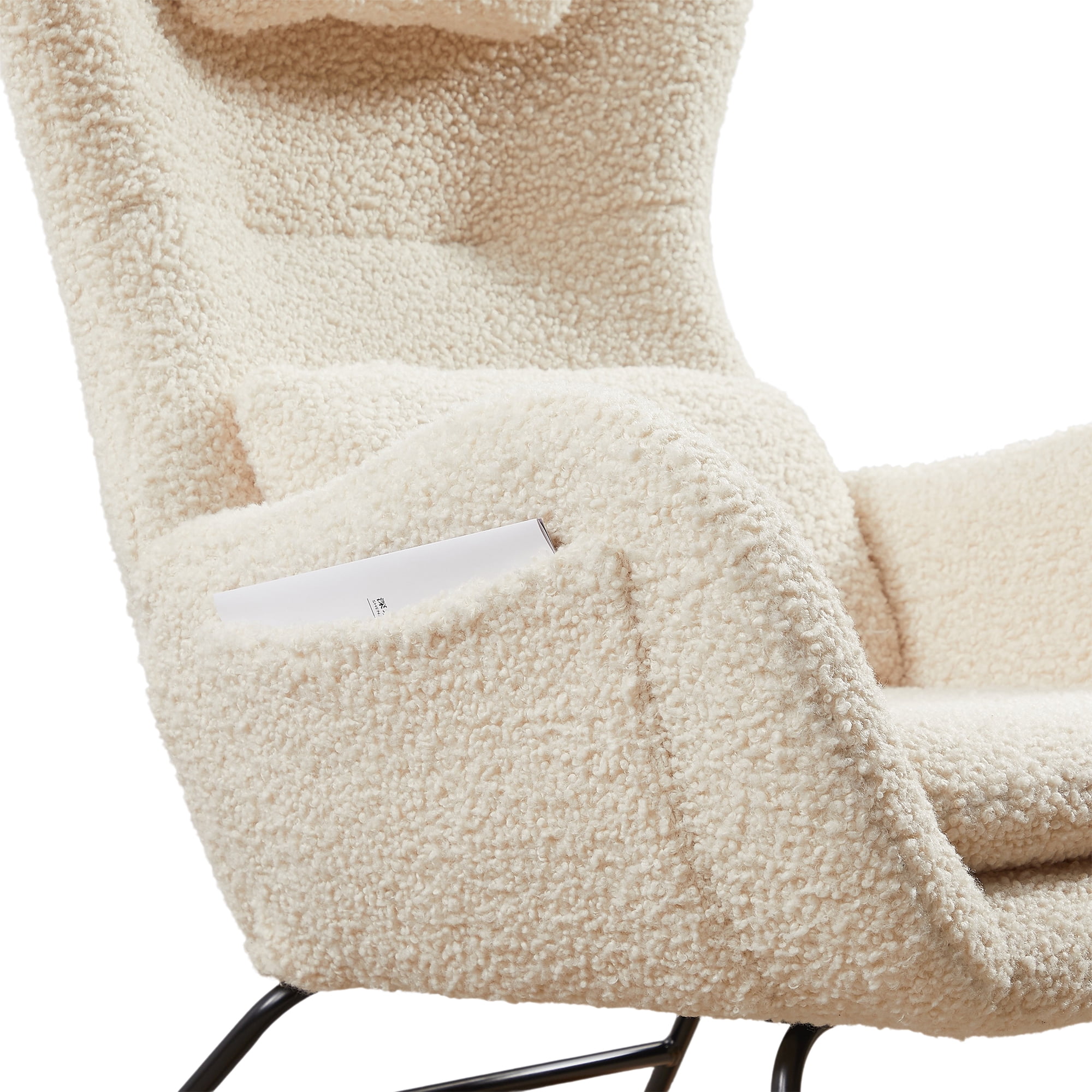 JIELARHUA Rocking Chair Nursery, Modern Rocking Chair with High Backrest