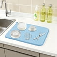 thumbnail image 2 of Unique Bargains Absorbent Microfiber Kitchen Drying Mat for Dishes Blue 15.7*11.8 in, 2 of 6