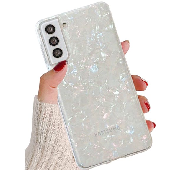 For Samsung Galaxy S21 Plus Luxury Transparent Shiny Marble Conch Pearly Patterned Clear Slim Soft TPU Protective Back Phone Case Cover For Galaxy S21 Plus 10 6.7 inch