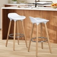 thumbnail image 2 of Taburete de Bar Ajustable FurnitureR Juego de 2 Sillas Altura Ajustable Blanco Moderno, 2 of 5