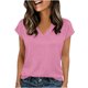 thumbnail image 1 of Camiseta de Manga Corta de Cuello en V de Color Sólido Casual para el Uso Diario de Primavera Verano, 1 of 6