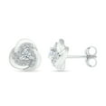 thumbnail image 3 of DGOLD Boucles d'Oreilles Clous Mode en Or Blanc 10 Kt avec Diamants Blancs Ronds pour Femmes (3/8 cttw), 3 of 4