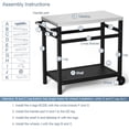 thumbnail image 7 of Outdoor Prep Cart Dining Table for Pizza Oven; Patio Grilling Backyard BBQ Grill Cart, 7 of 7
