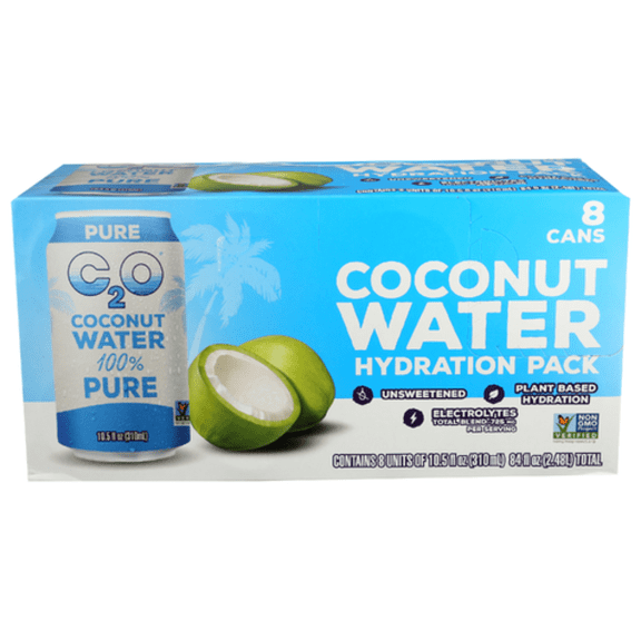 C2o Coconut Water 8 Pack Cans 10.5 fl oz - Pack of 2