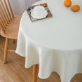 thumbnail image 1 of NLMUVW White Round Linen Tablecloth 48 Inch, Rustic Textured Table Cloth Water Resistant Decorative Farmhouse Table Cover for Dining Kitchen Party Cafe, 1 of 13