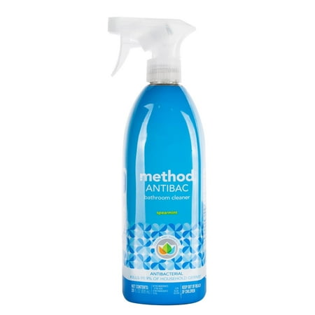 Cleaner Spearmint - method Antibacterial Bathroom Cleaning Spray, Spearmint, 28 oz