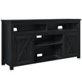 thumbnail image 5 of BELLEZE 58 Inch TV Stand, Contemporary Entertainment Center for TVs up to 65", Wood Media Console Table with Two Open Shelves and Barn Door Cabinets - Corin (Rustic Grey), 5 of 7
