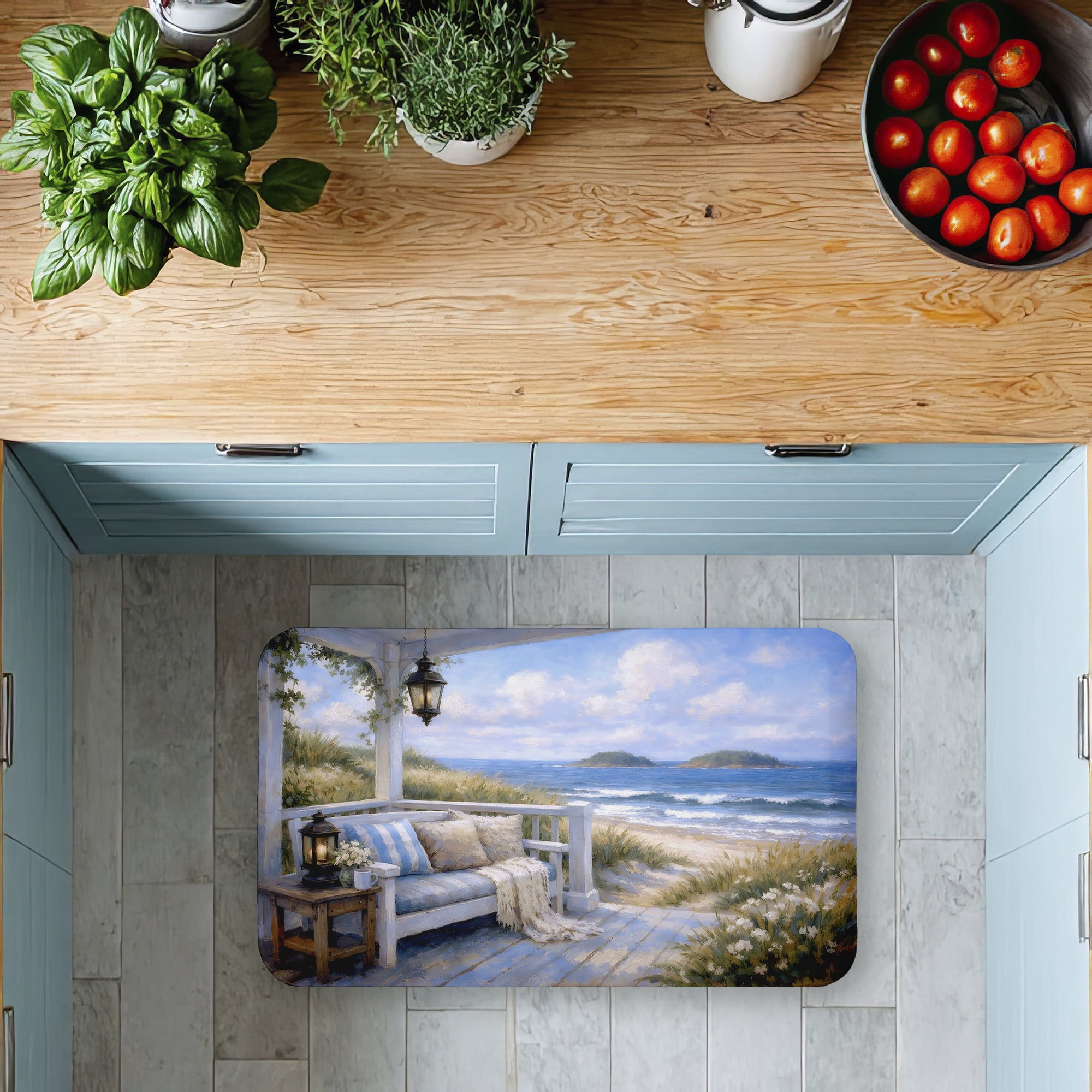 Stupell Industries Seaside Relaxation on Patio Printed Anti-Fatigue Floor Mat, design by Tabz Jones
