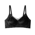 thumbnail image 2 of Yyeselk Women's Velvet Lace Bras Push Up Wireless Bras Soft Support Lift Up No Underwire Bra Comfort Soft Everyday Bra Black M, 2 of 3