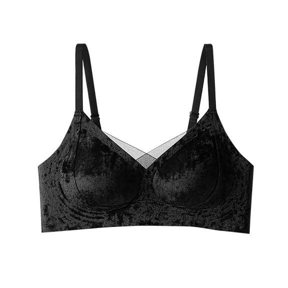 Sakmal Women Bras Seamless Wireless Lace Bralette Black Comfort Ladies T-Shirt Bra L