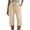 Beige -BP16, variant on Linen Capri Pants for Women Cotton Linen Casual Summer 2026 Cute Petite Elastic Waist Cropped Trouser Black L