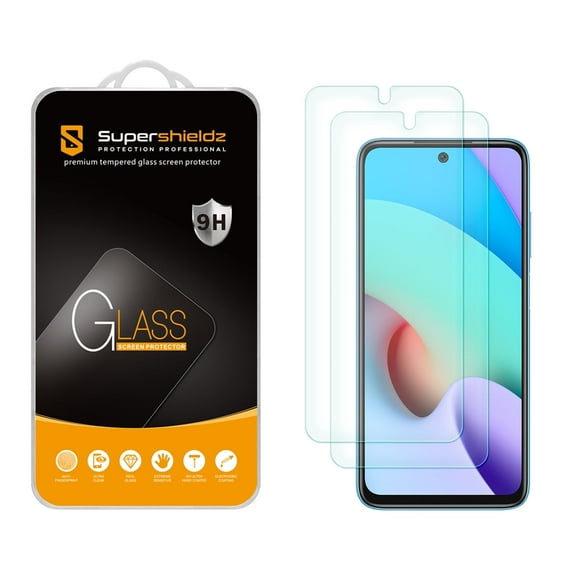(2 Pack) Supershieldz Designed for Xiaomi Redmi 10 Tempered Glass Screen Protector, Anti Scratch, Bubble Free