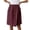 Wine, variant on IWRICH Women's Casual Skorts High Waist Summer Linen Knee Length Shorts Solid Tennis Golf Beach Loose Trendy Skirt with Pockets XL