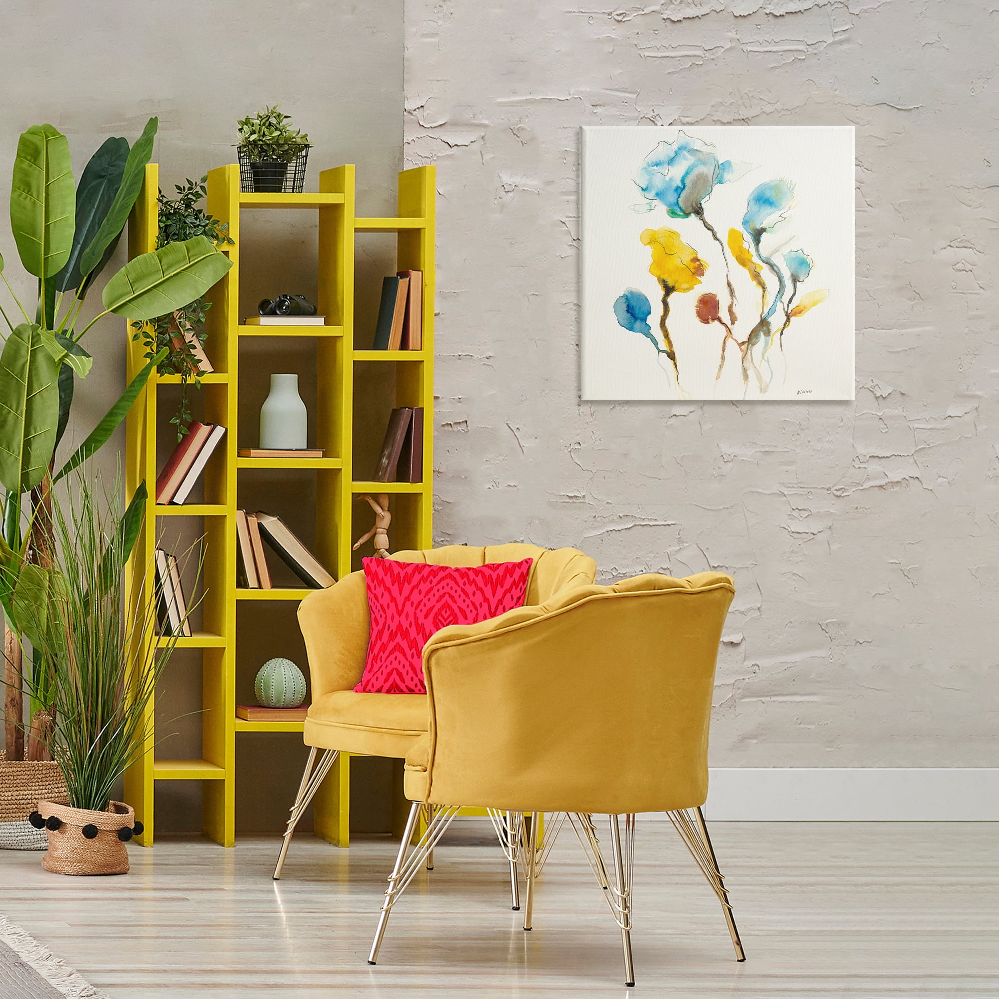 Stupell Industries Modern Watercolor Blooms Abstract Painting Wrapped Canvas Art Print Wall Art, 24 x 24