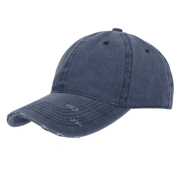 Toptie Vintage Washed Cotton Distressed Baseball Cap Dad Hat Adjustable Low-Profile Polo Hat-Navy