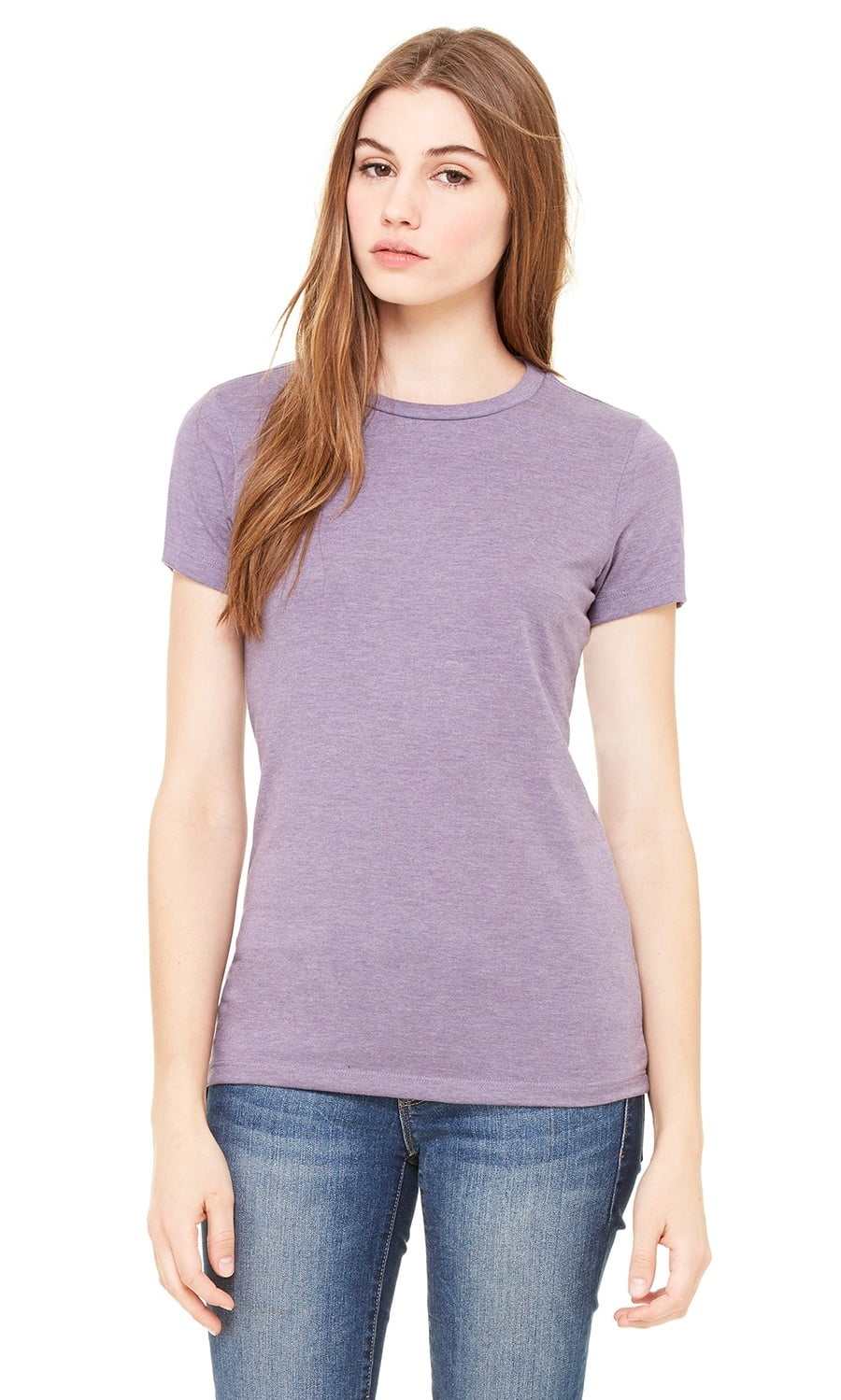 The Bella + Canvas Ladies The Favorite T-Shirt - HEATHER PURPLE - XL ...