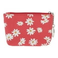 thumbnail image 4 of Unique Bargains 1 Pc Coin Purse Wallet Portable Two Zippered Pockets Floral Coin Purse Pouch Red, 4 of 5