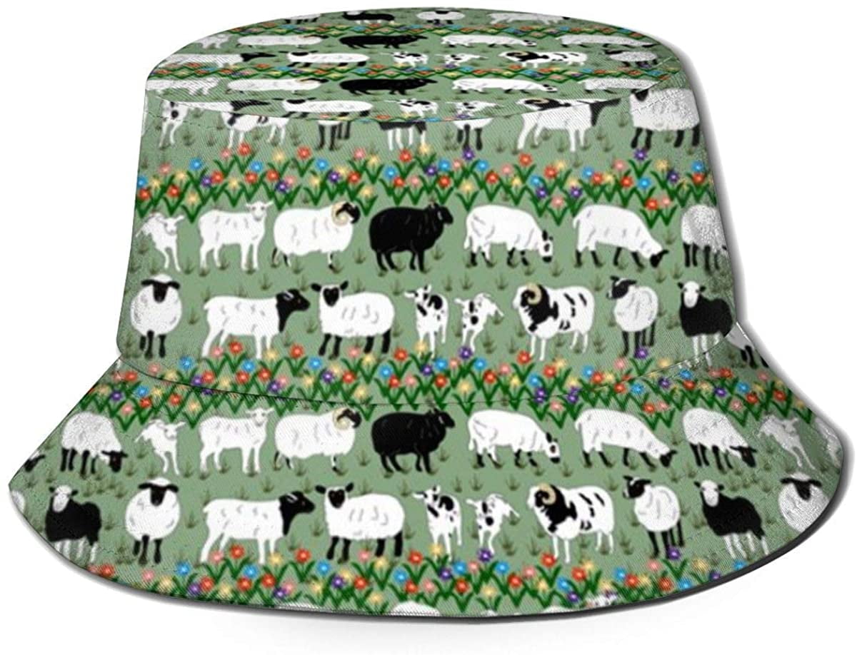 Bucket Hat Packable Reversible Sheep 
