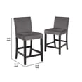 thumbnail image 6 of Kate 40 Inch Wooden Counter Height Chair with Velvet Seat Set of 2 Gray - Saltoro Sherpi, 6 of 6