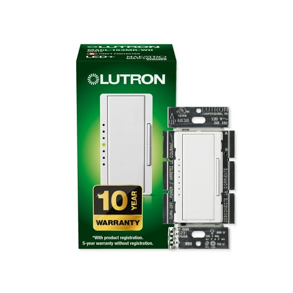 Interruptor de intensidad Lutron Maestro LED+ 150 W de ubicación única/múltiple