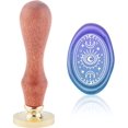 thumbnail image 6 of 1PC Brass Sealing Wax Seal Stamp Removable Wood Handle Sun Moon Pattern 30mm, 6 of 8