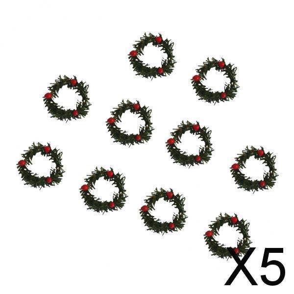 Guirnalda de corona navideña 4x10x con decoración de adornos colgantes de árbol de Navidad 5 piezas