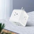 thumbnail image 4 of Socket Cube, Furenl 7-In-1 Multi-Socket Cordless Power Cube – 4 Slots, 2 Usb Ports, 1 Type-C, Home Power Adapter with Usb Contact, 4 of 8