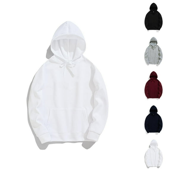 Basic Hoodie for Men 2025 Fall Winter Long Sleeve Casual Plain Hooded Sweatshirt with Pockets Pullover Tops