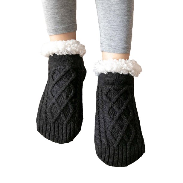 Calcetines de Navidad Gibobby coloridos forrados de vellón acogedor negro unitalla