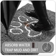 thumbnail image 2 of Dwelke Indoor Door Mat Entryway Rug Traps Mud and Dirt, Super Absorbent Doormats for Muddy Shoes Dog Paws, Non Slip Welcome Floor Mats for Home Front Back Door, Patio, Garage, Entrance 20''x30'',Gray, 2 of 6