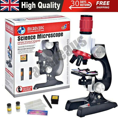 Kids 1200X Microscope Kit Science Adjustable Objective Lens Microscope Toy 