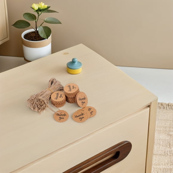 UPGRATOR 100Ud Etiquetas En Papel Kraft Marrón Con Cordon Para Detalles De